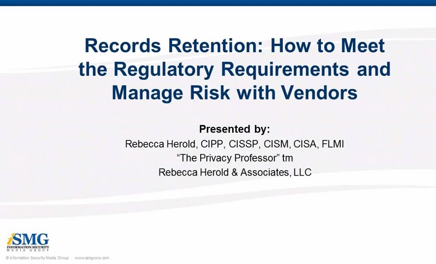 Records Retention: How to Meet the Regulatory Requirements and Manage Risk with Vendors